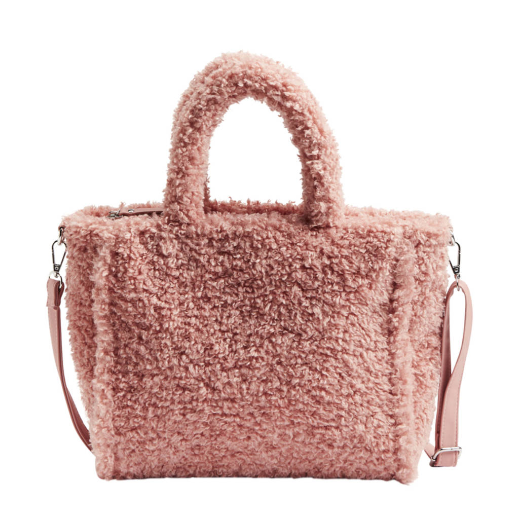 Graceland handtas van teddystof roze, Roze
