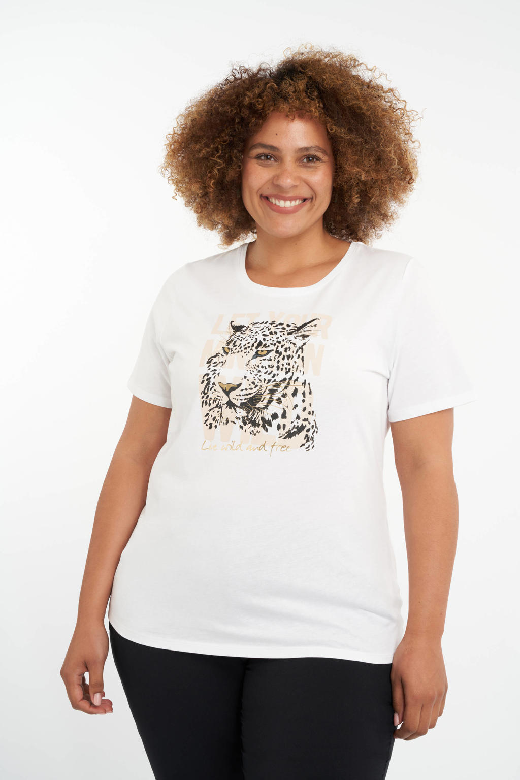 Ms Mode T Shirt Met Printopdruk Wit Ecru Zwart Wehkamp