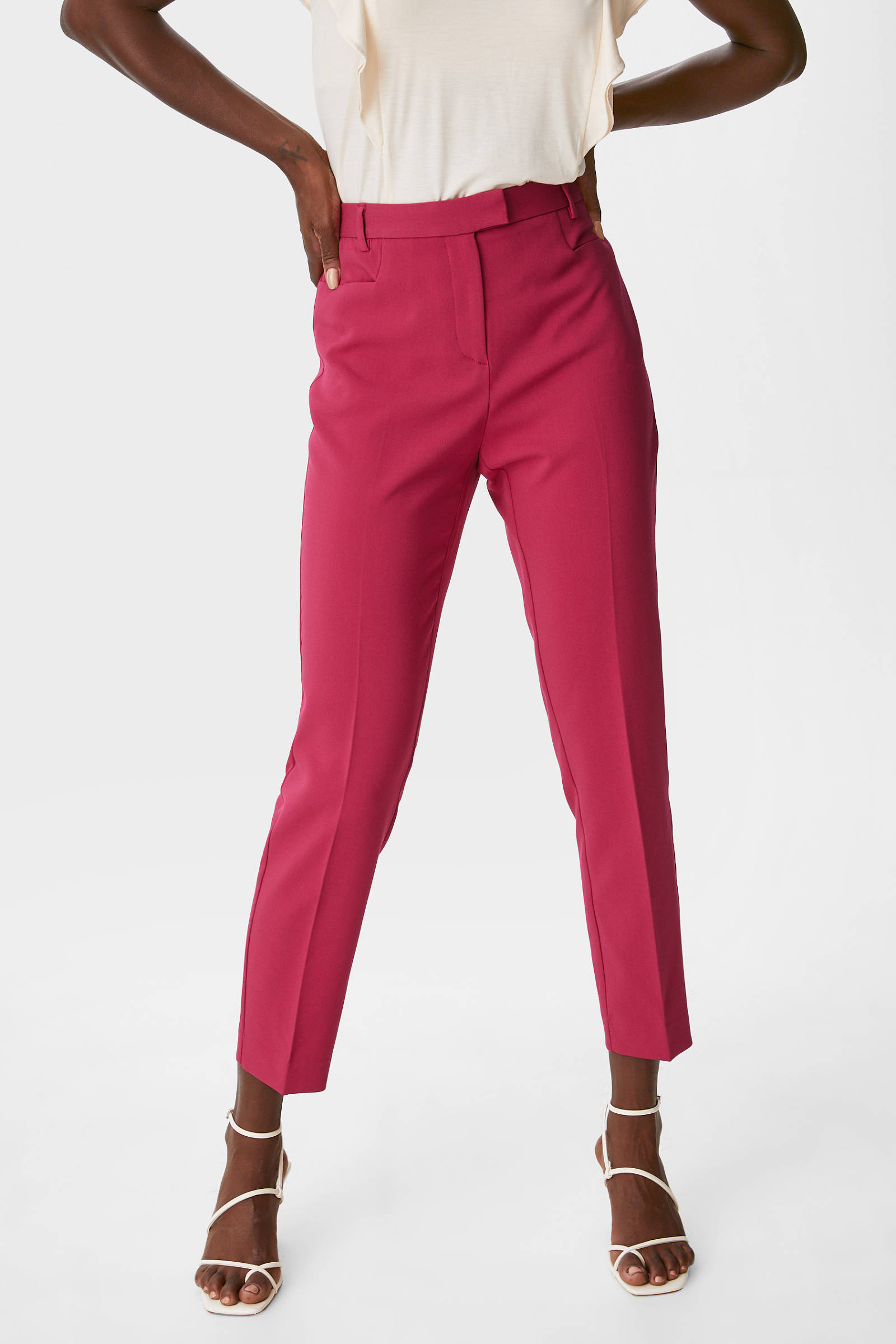 C\u0026A slim fit 7/8 pantalon fuchsia | wehkamp