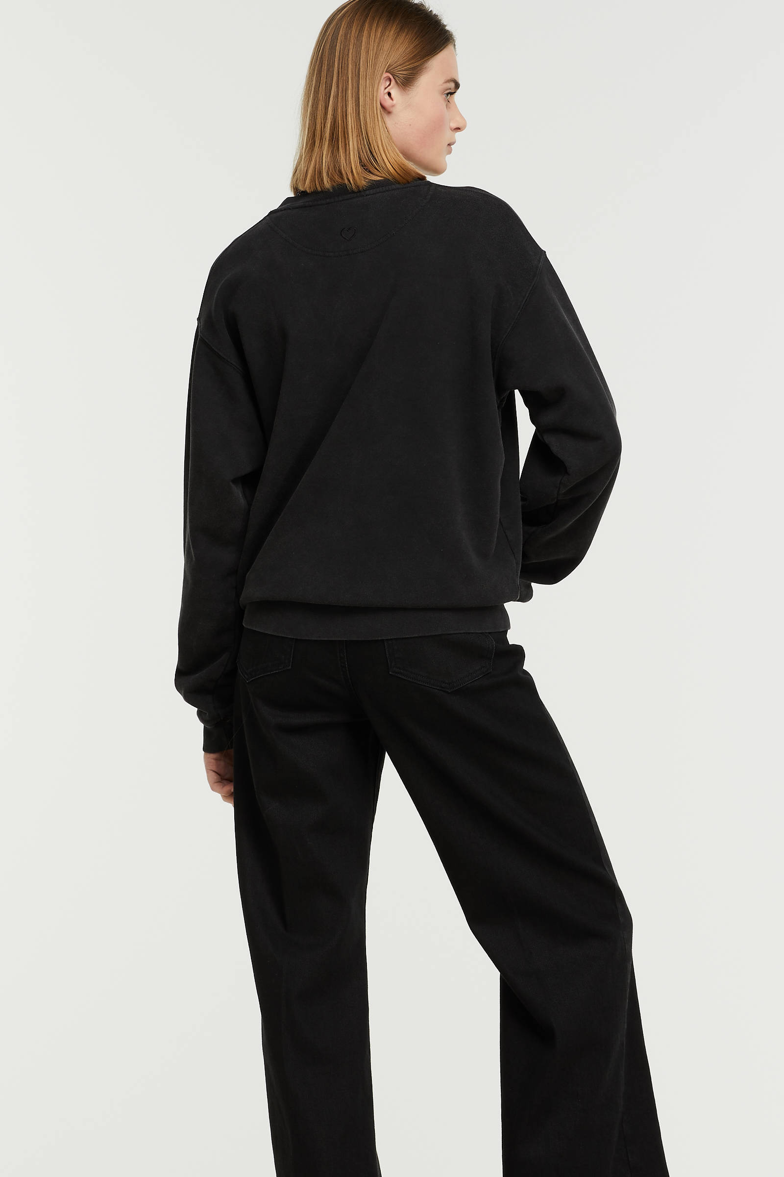 Catwalk Junkie sweater Happy Mood van biologisch katoen zwart online kopen