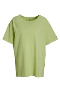 Gele dames Superdry Sport sport T-shirt van polyester met korte mouwen en ronde hals