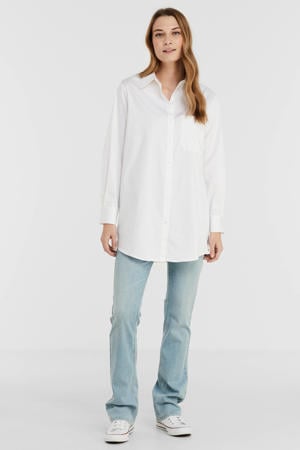 blouse OBJROXA met biologisch katoen wit