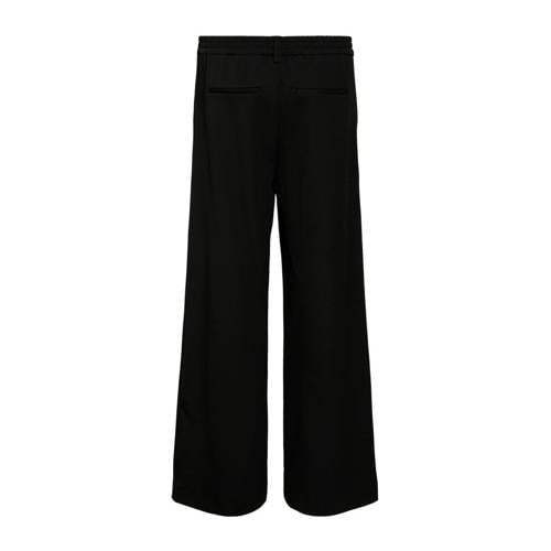 OBJECT wide leg pantalon OBJLISA van polyester zwart afbeelding