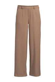 thumbnail: OBJECT wide leg pantalon OBJLISA van polyester taupe