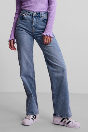 high waist wide leg jeans PCHOLLY light denim