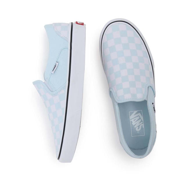VANS Asher Checkerboard sneakers lichtblauw/wit | wehkamp