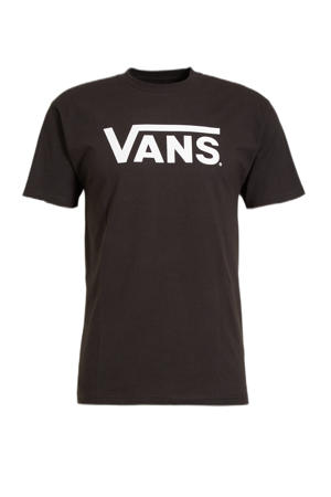 regular fit T-shirt Drop V-B met logo zwart/wit
