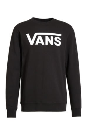 sweater Drop V Crew-B met logo zwart/wit