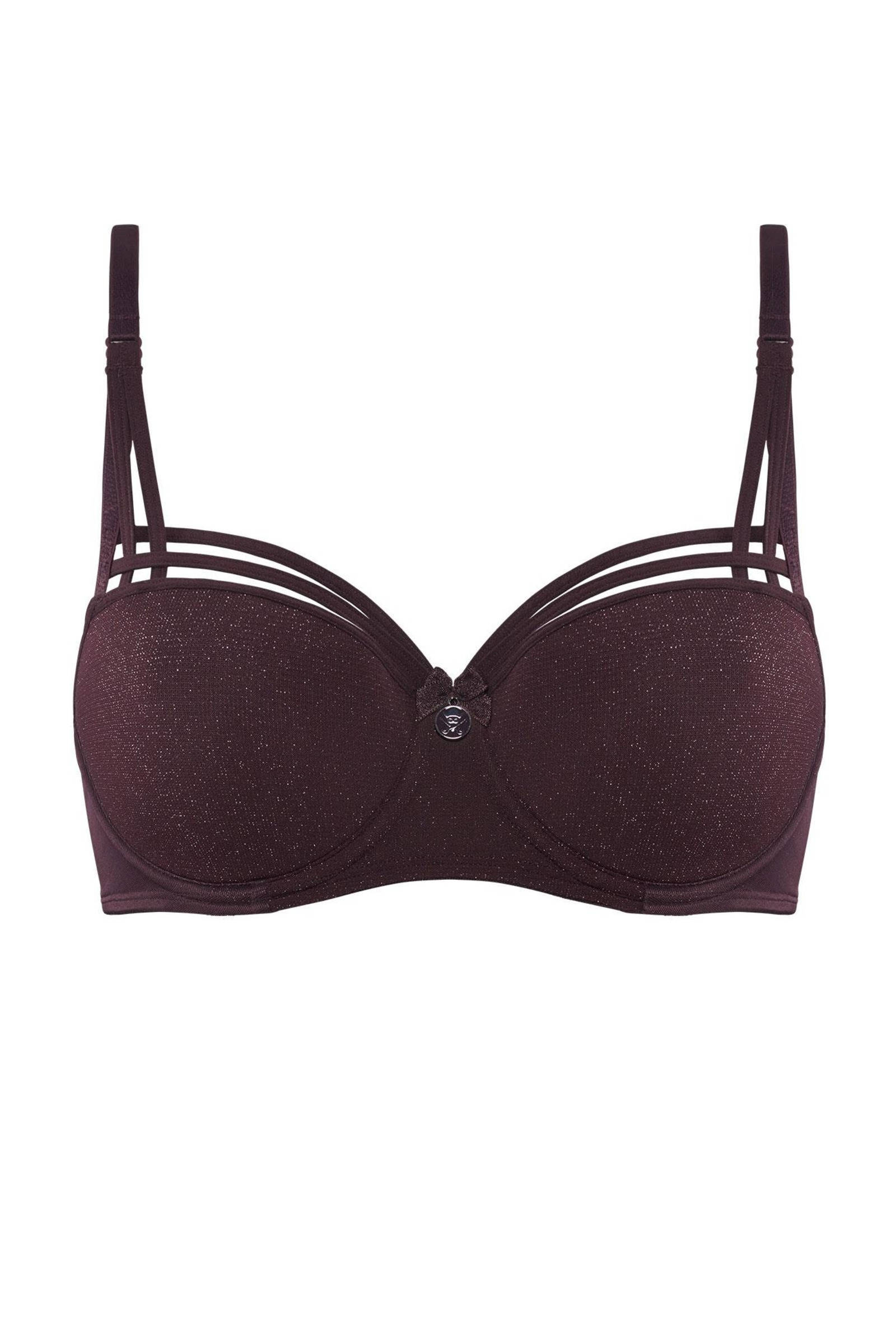 Marlies Dekkers dame de paris balconette bh wired padded aubergine and silver lurex