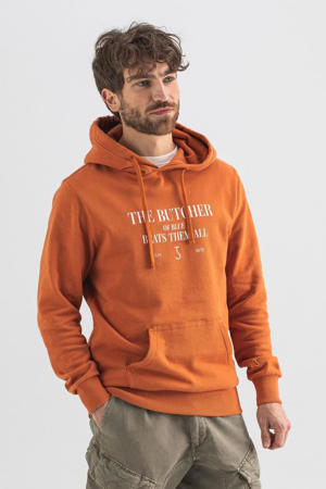 hoodie Beats van biologisch katoen lava orange