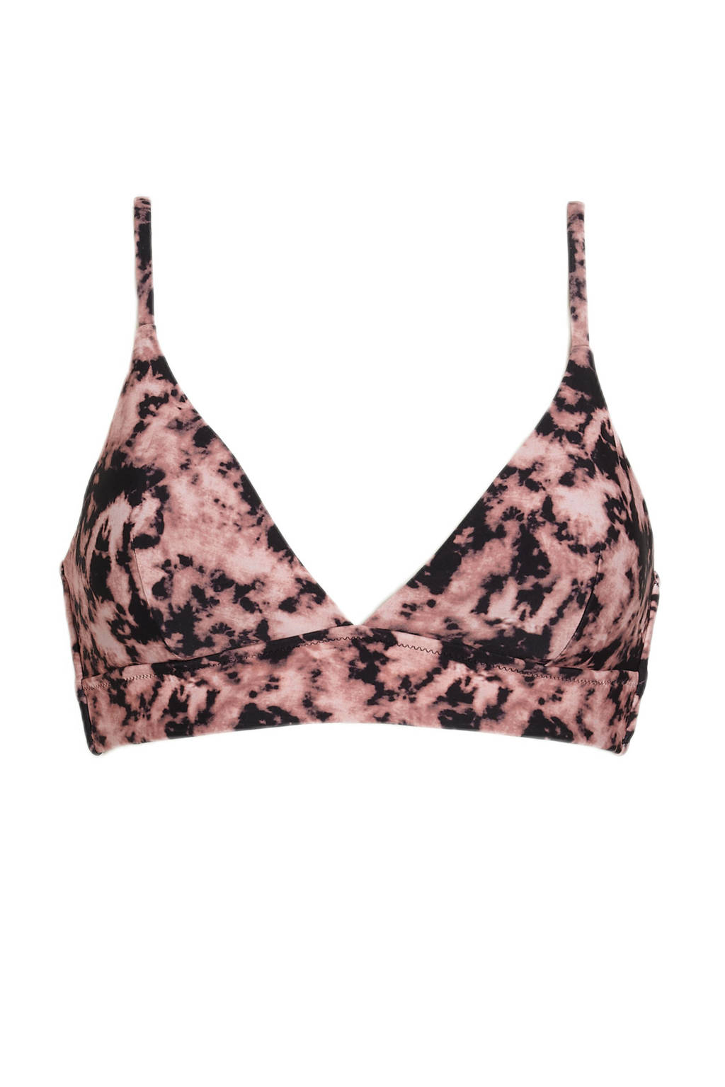 BEACHWAVE tie-dye bralette bikinitop zwart/roze