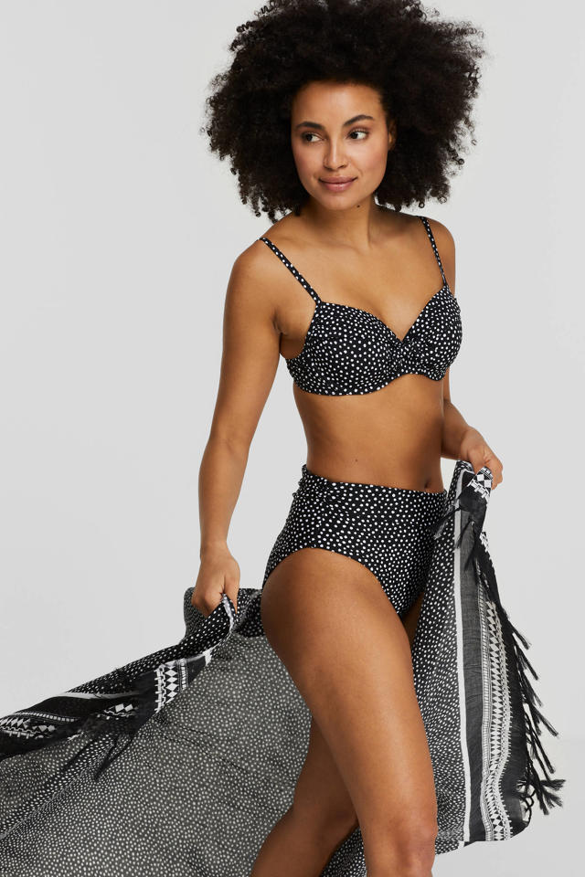 Harden symbool Houden BEACHWAVE omslag bikinibroekje met stippen zwart/wit | wehkamp