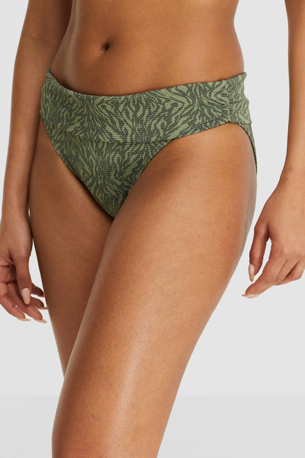 BEACHWAVE omslag bikinibroekje met textuur en groen/donkergroen
