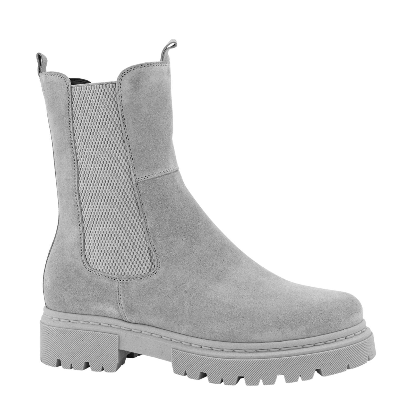 Oxmox suède chelsea boots grijs | wehkamp