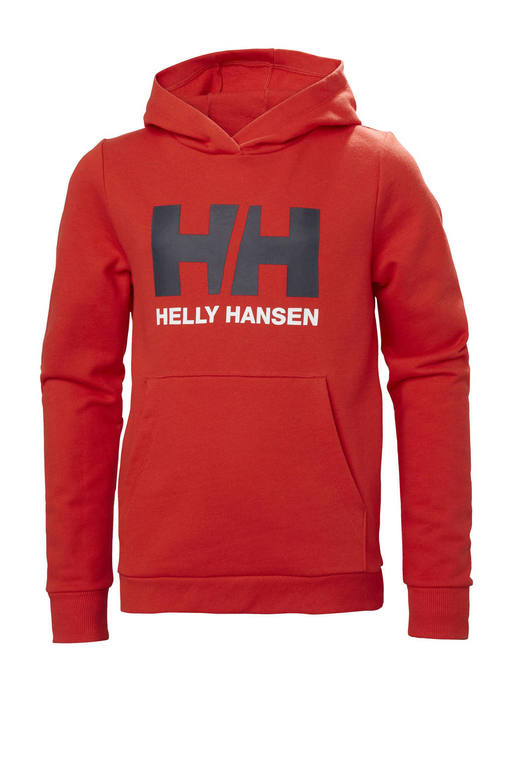 Rode heren Helly Hansen hoodie Box van katoen met printopdruk, lange mouwen, capuchon en geribde boorden