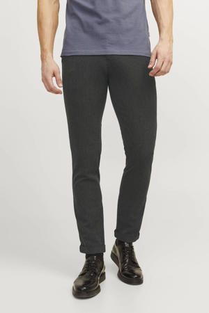 gemêleerde slim fit pantalon JJIMARCO JJCONNOR dark grey