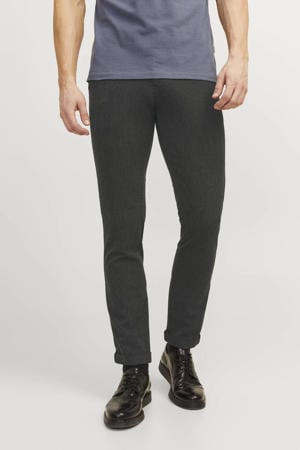 gemêleerde slim fit pantalon JJIMARCO JJCONNOR dark grey