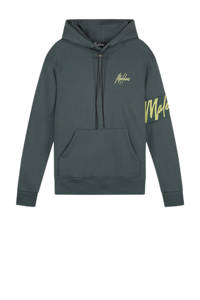 Malelions hoodie met logo darkslate/lime
