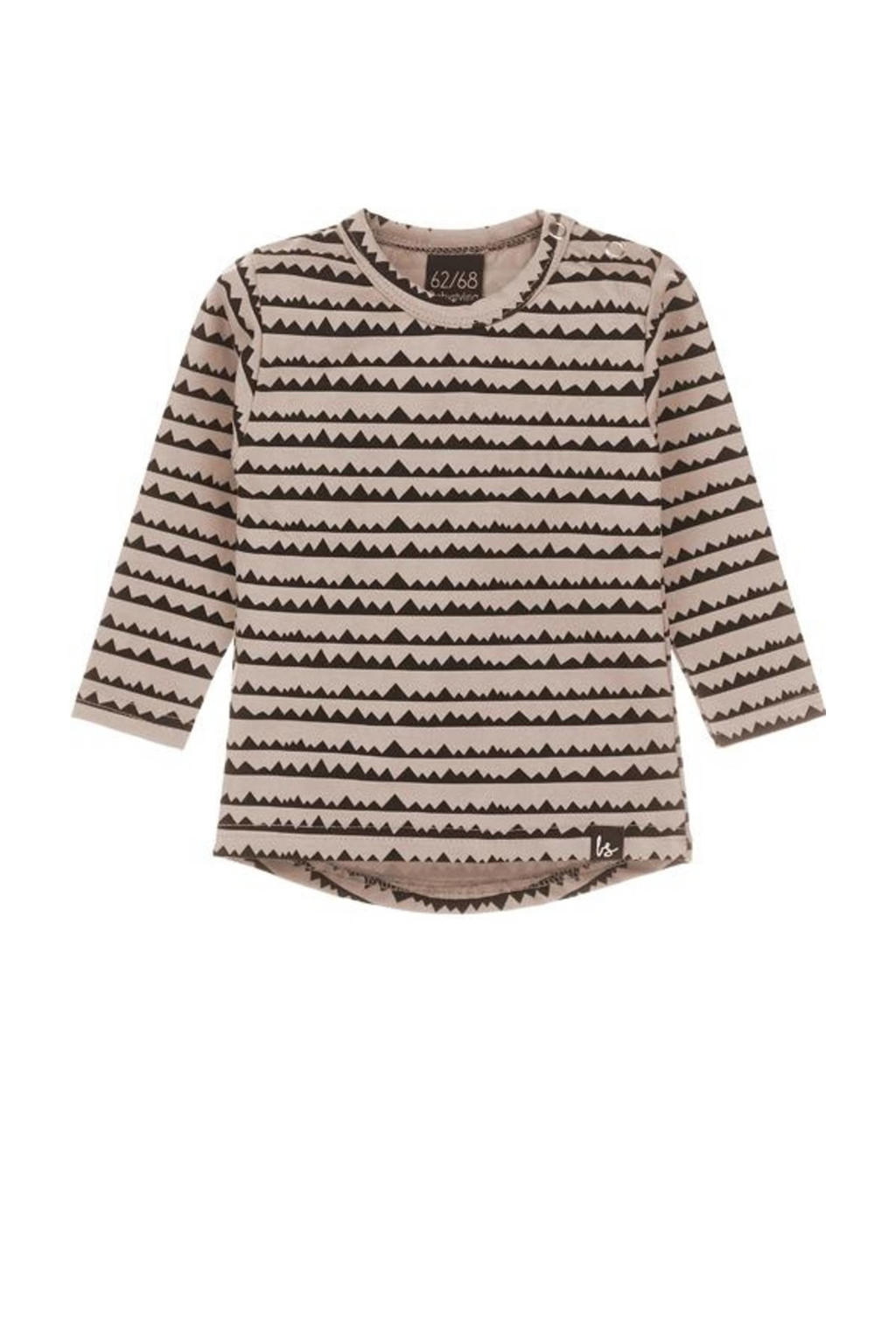 Babystyling baby longsleeve Bergjes met all over print sand