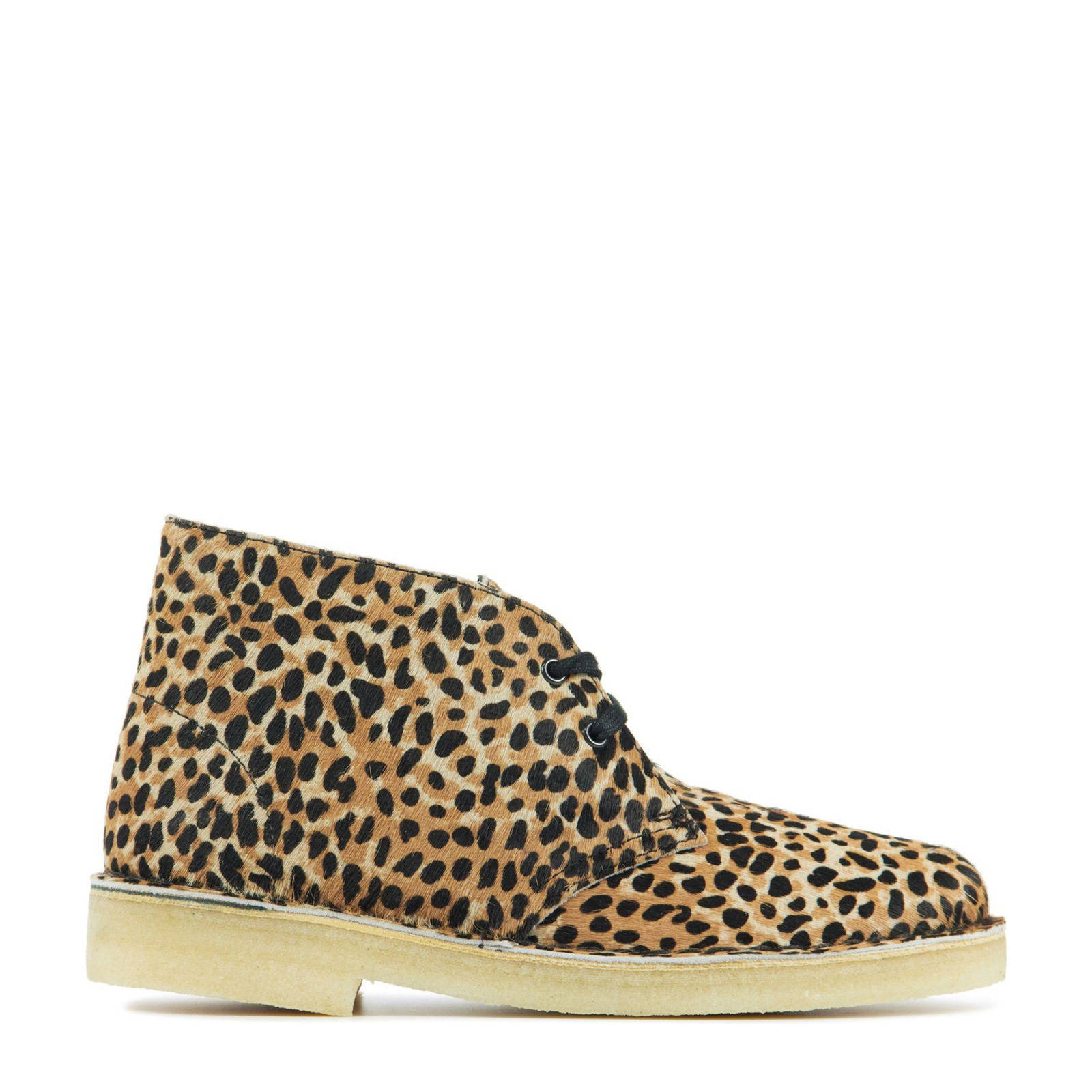Clarks Originals leren desert boots met panterprint bruin | wehkamp
