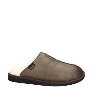 Hugo leren pantoffels bruin
