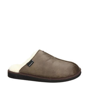 Hugo leren pantoffels bruin