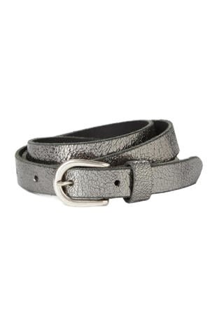 leren riem zilverkleurig