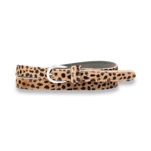 leren riem met luipaardprint beige