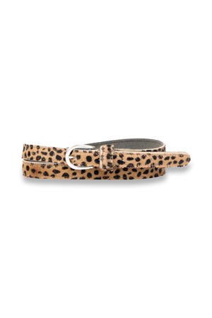 leren riem met luipaardprint beige