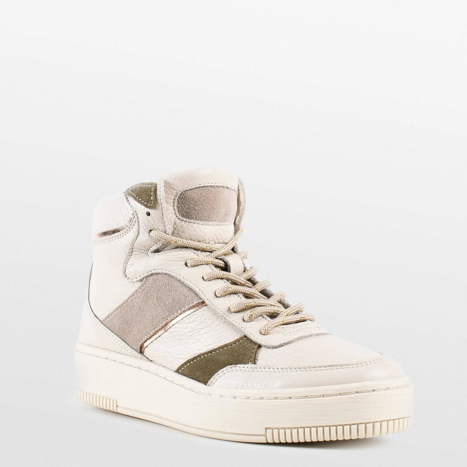 PS Poelman Esquimo hoge leren sneakers off white | wehkamp