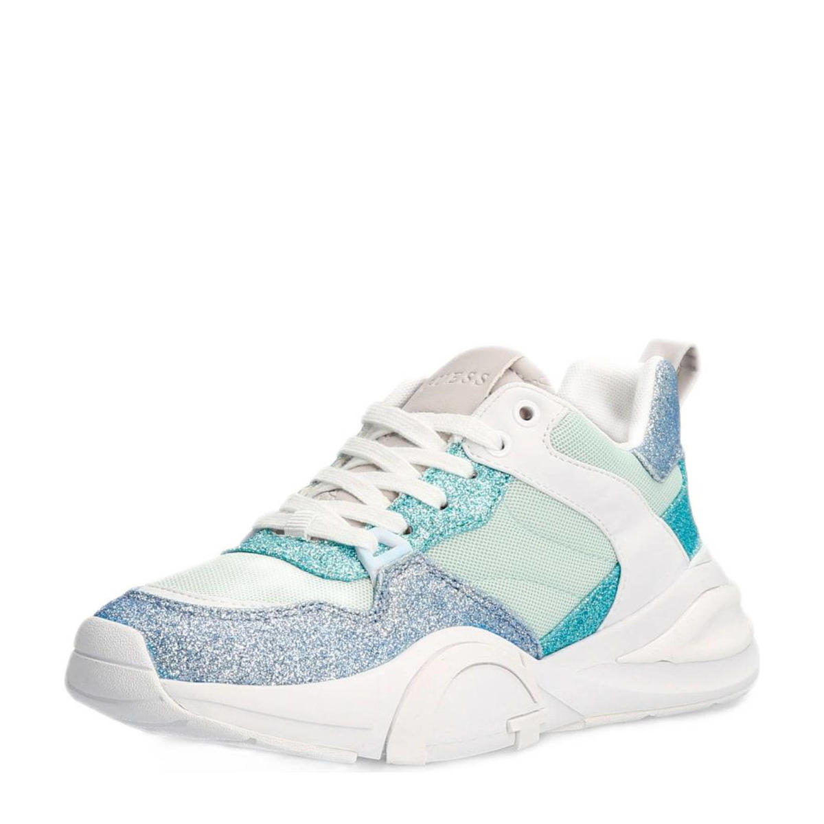 barst Prominent Smelten GUESS Bestie chunky sneakers met glitters blauw | wehkamp