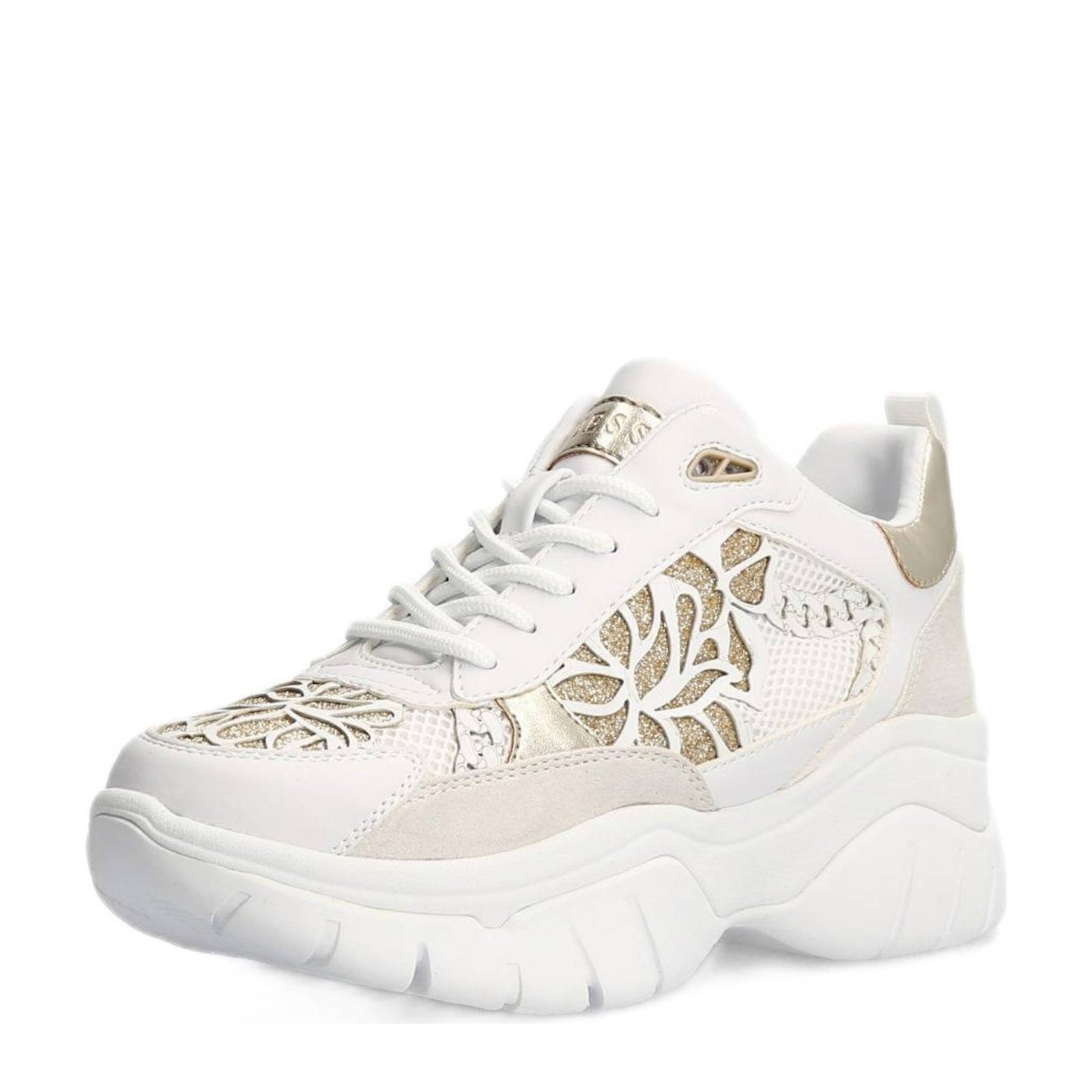 guess sneakers wit goud