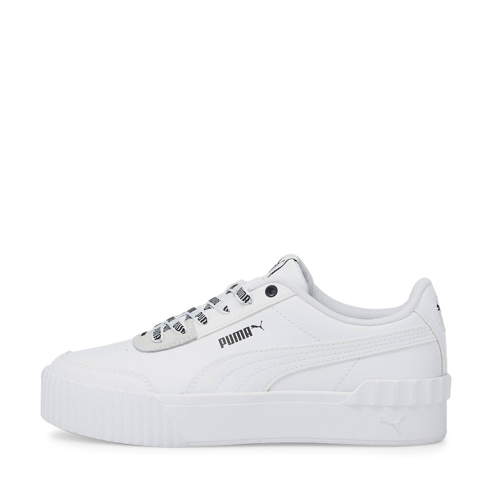 Puma Carina Lift Logomania sneakers wit/zwart | wehkamp