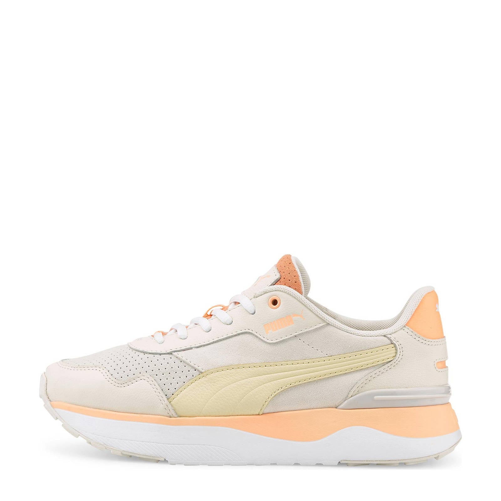 Puma Voyage Premium sneakers grijs/lichtgeel/lichtoranje | wehkamp