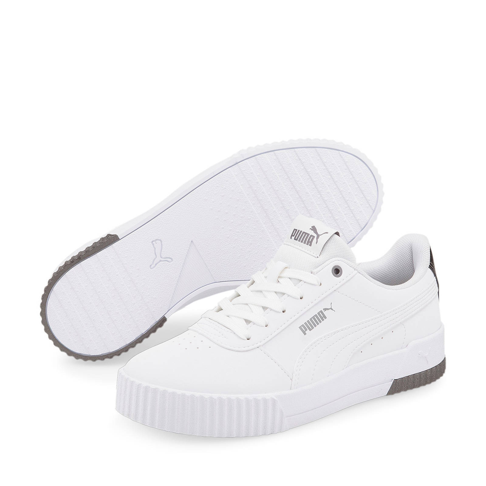 Puma Carina Raw Metallics sneakers wit/zilver | wehkamp