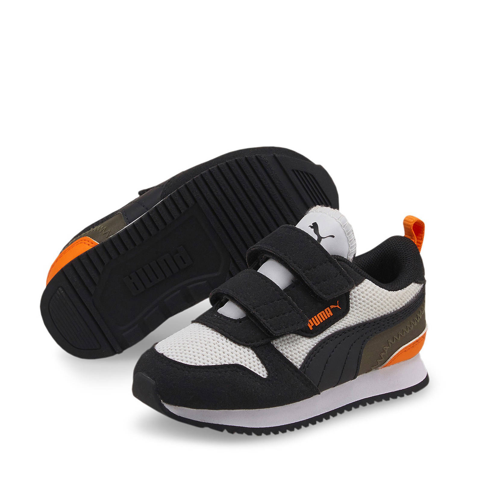 Puma R78 V Inf sneakers wit/zwart/oranje | wehkamp
