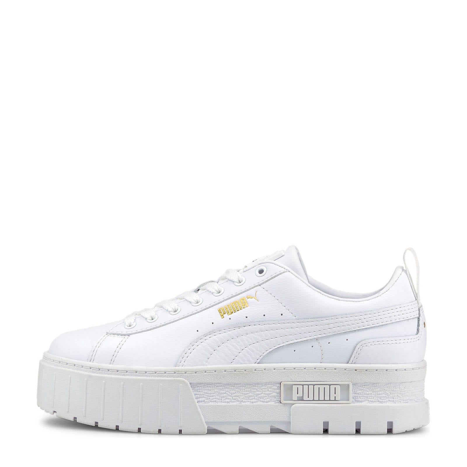 Puma Mayze Classic leren sneakers wit | wehkamp
