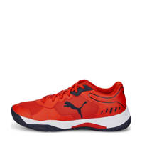 Rood, donkerblauw en witte heren Puma Solarsmash RCT tennisschoenen met veters