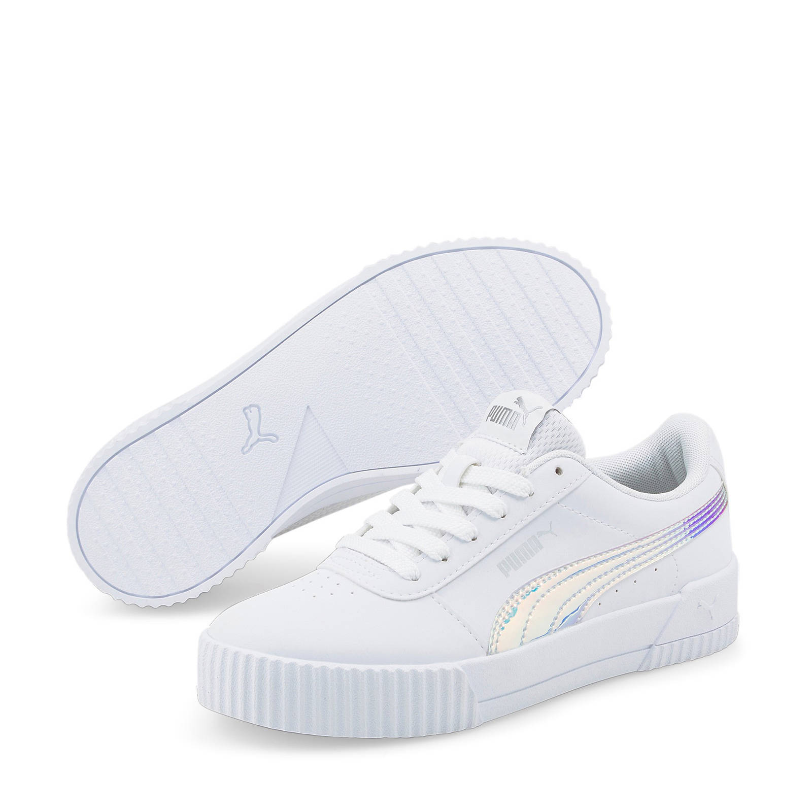 Puma Carina Holo sneakers wit/zilver | wehkamp