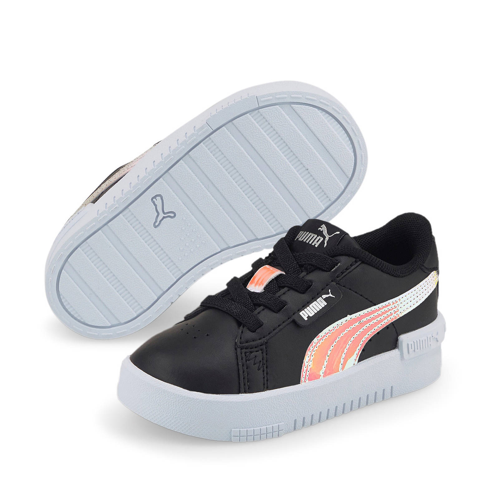 Puma Jada Holo sneakers zwart/roze zilver | wehkamp