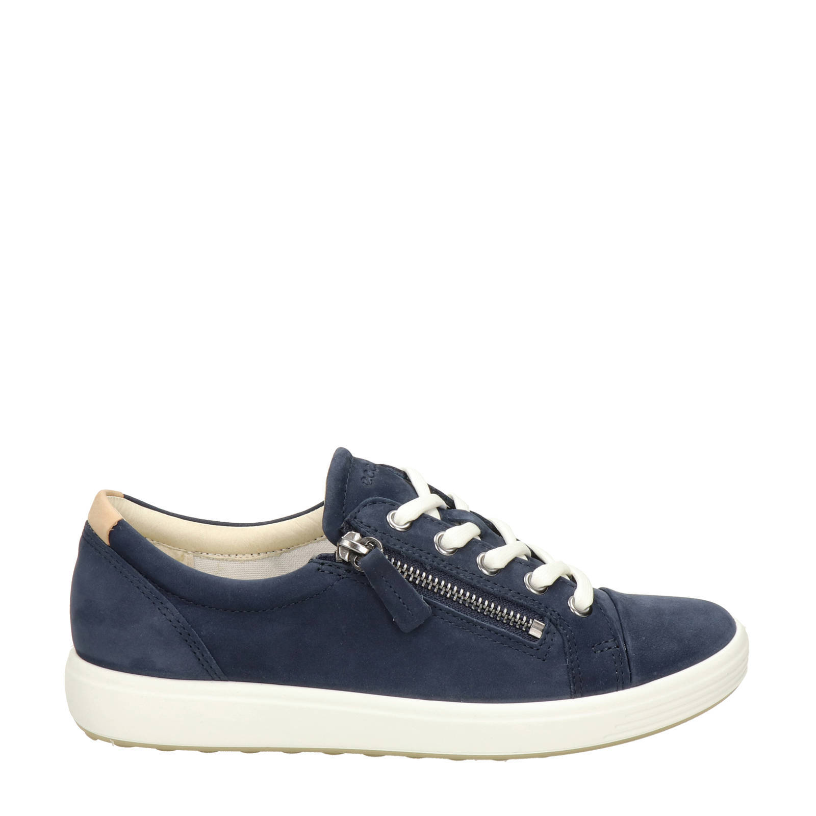 Ecco Soft 7 nubuck sneakers blauw | wehkamp