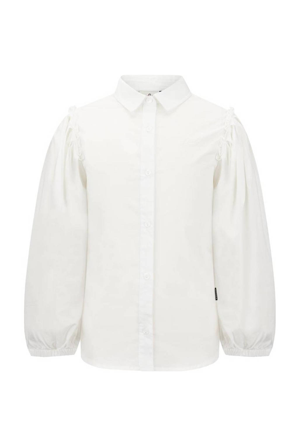 Ecru meisjes Retour Denim blouse Mariska van katoen met lange mouwen, klassieke kraag, knoopsluiting en elastische boord