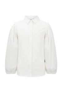 Ecru meisjes Retour Denim blouse Mariska van katoen met lange mouwen, klassieke kraag, knoopsluiting en elastische boord