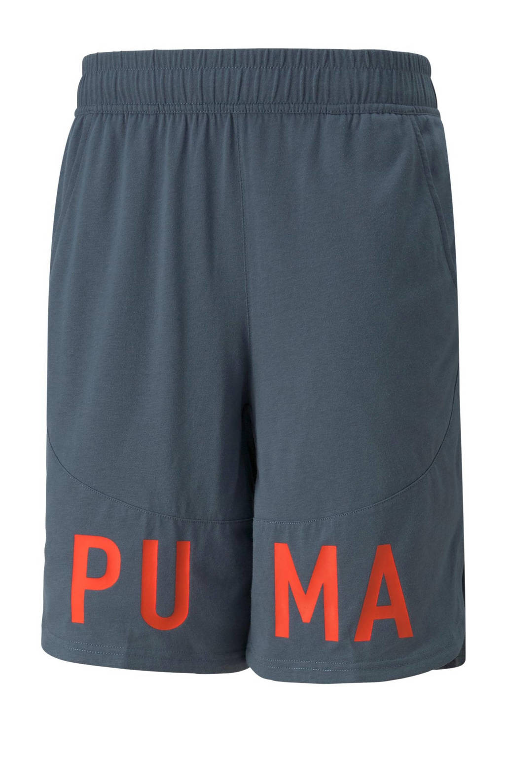 Puma   9" sportshort grijsblauw/oranje