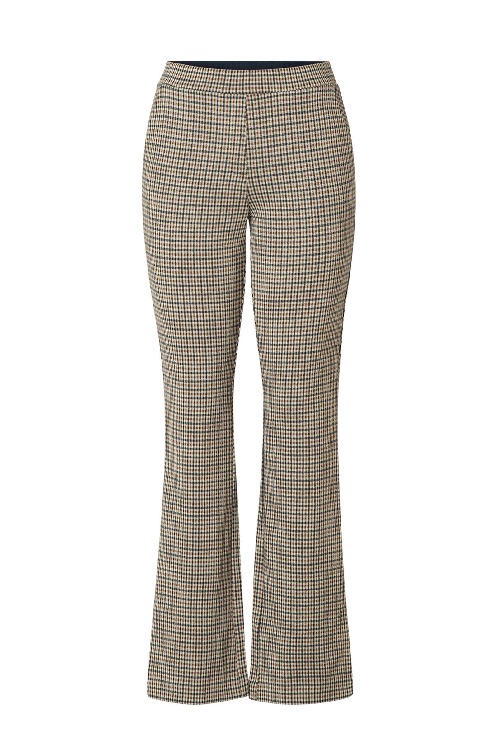 Yest geruite flared broek Ollie beige/bruin/donkerblauw | wehkamp