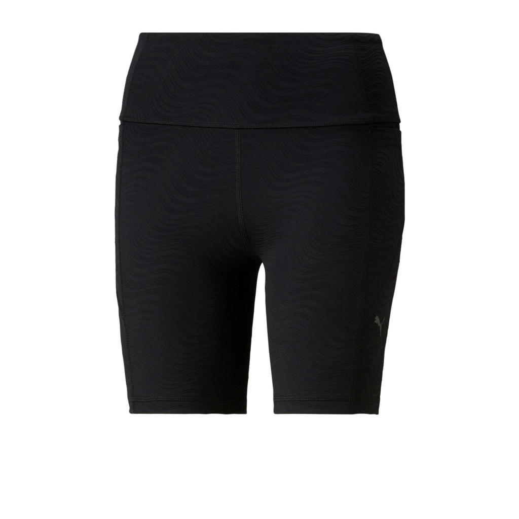 Zwarte dames Puma sportshort Flawless van polyester met slim fit, regular waist en elastische tailleband