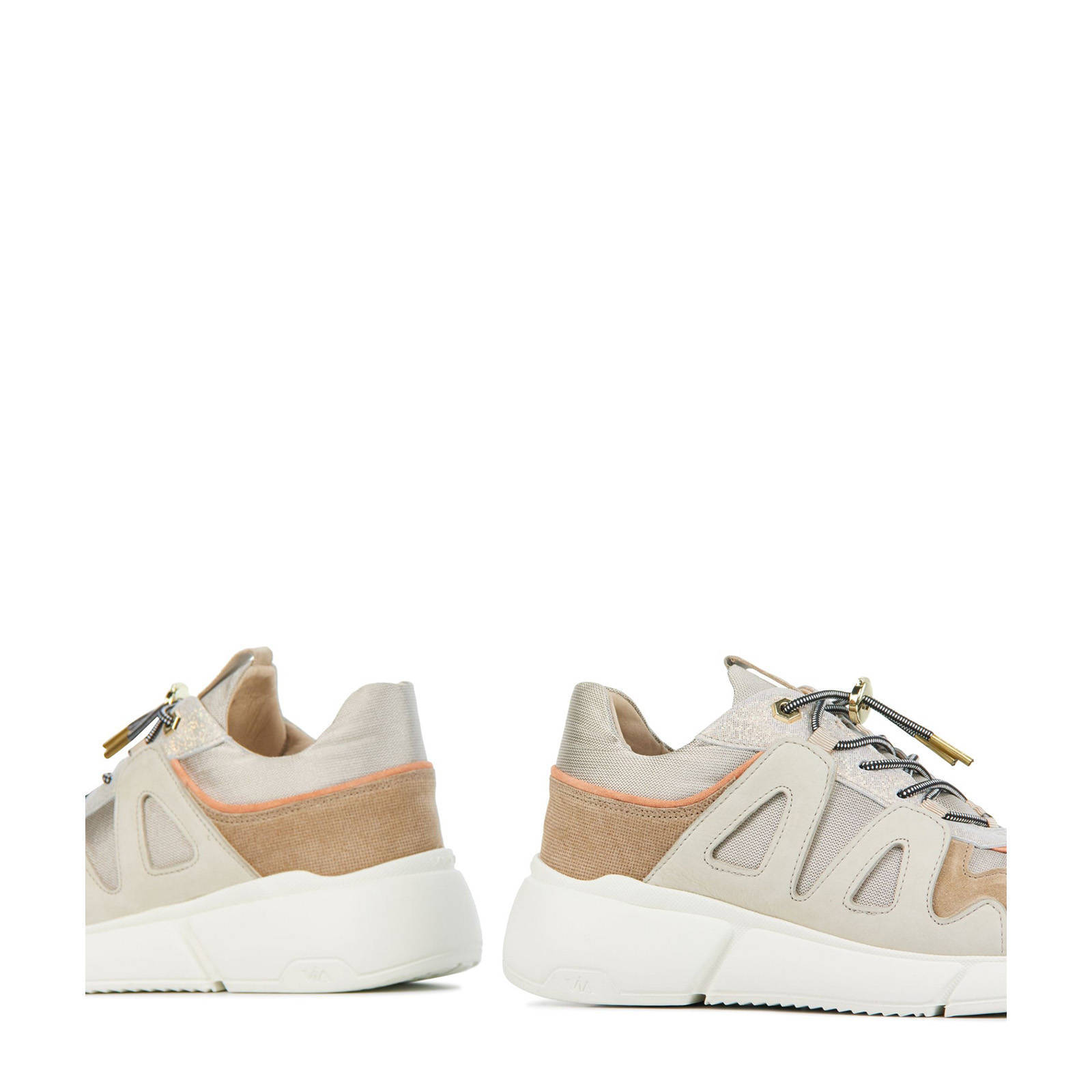 Via Vai 57038 Celina Jace leren chunky sneakers beige | wehkamp
