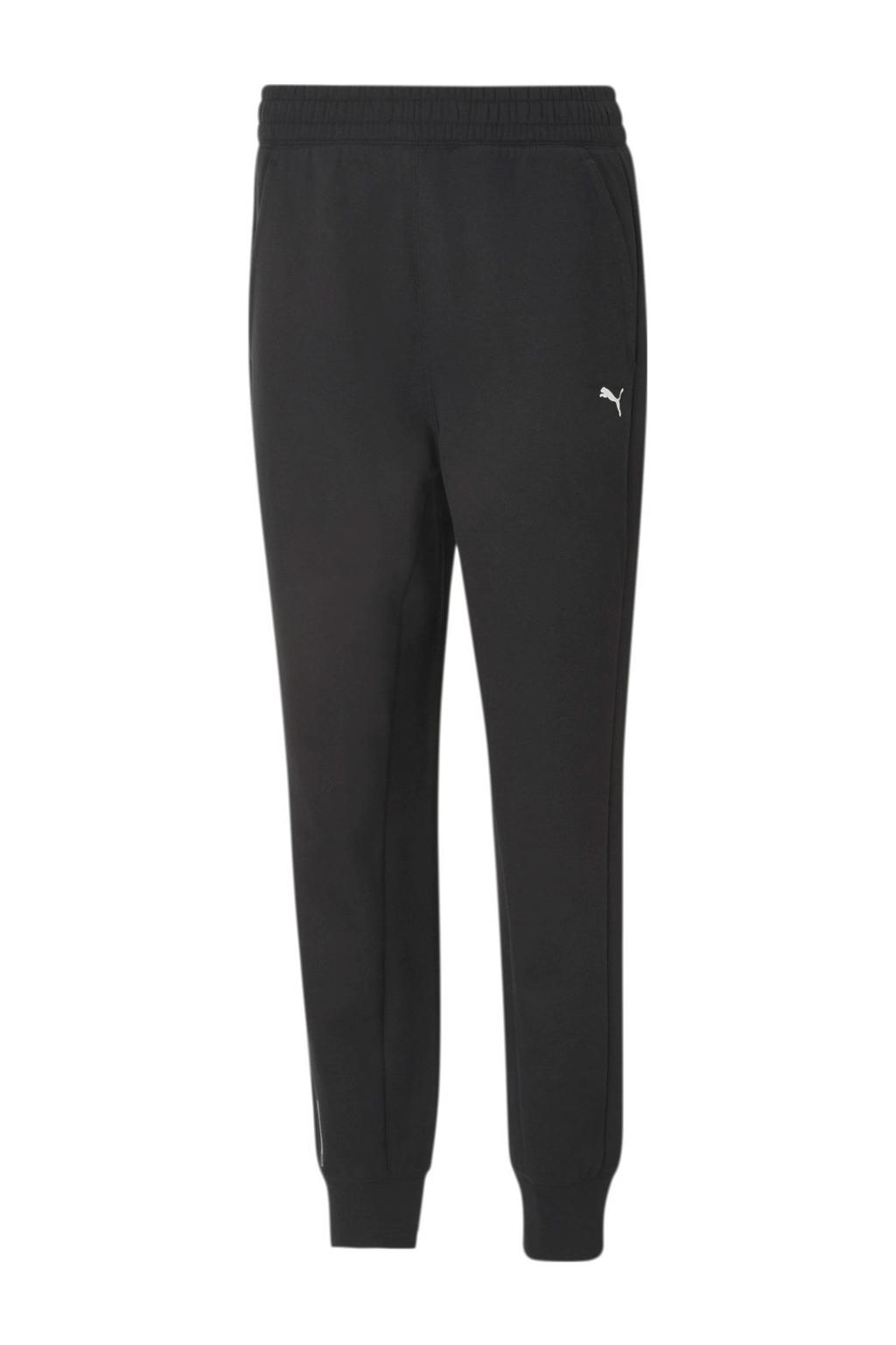 Zwarte dames Puma trainingsbroek van polyester met regular fit, regular waist, elastische tailleband met koord en logo dessin