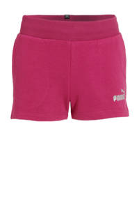 Roze meisjes Puma sportshort van katoen met elastische tailleband en logo dessin