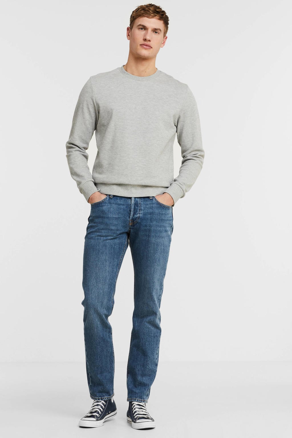 JACK & JONES JEANS INTELLIGENCE regular fit jeans JJIMIKE JJORIGINAL 123 blue denim
